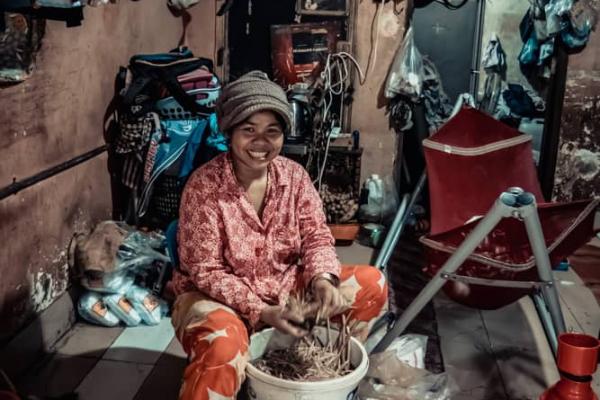 Smiling on the phone